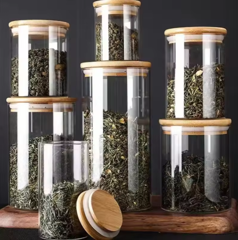 Airtight Glass Food Storage Jar with Bamboo Lid Eco Friendly Kitchen Container