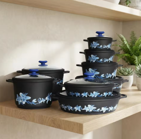 Non Stick Aluminum Kitchen Cookware Sets Wholesale Induction Cooking Pots and Pans Sets